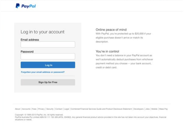 Paypal Phishing Form